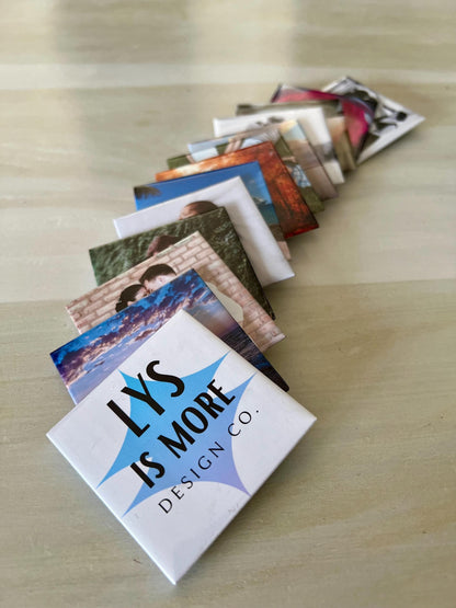 Set of 6 Custom 2.5"x2.5" Square Photo Magnets