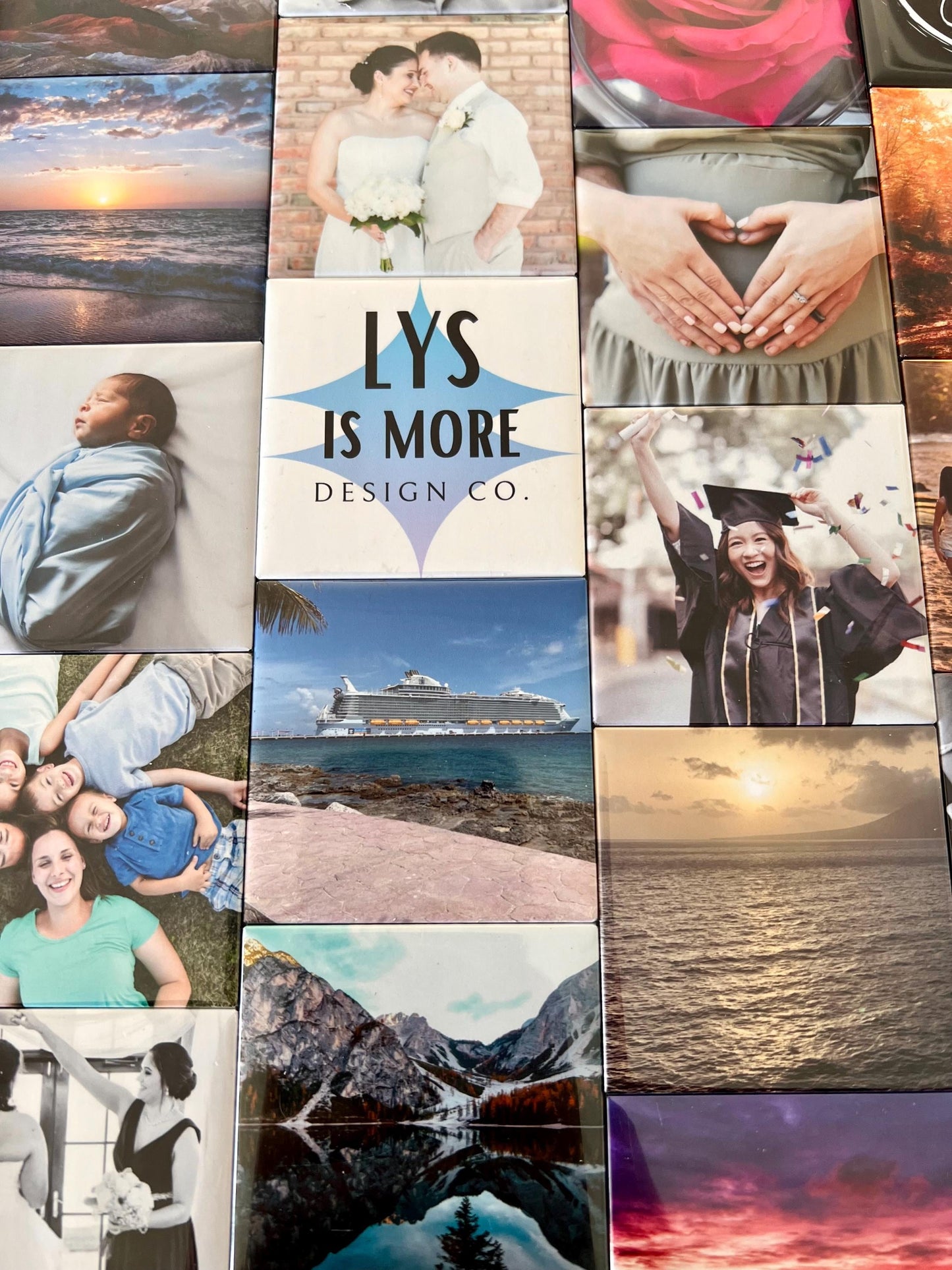 Set of 6 Custom 2.5"x2.5" Square Photo Magnets