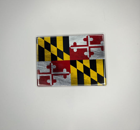 Flag of Maryland on an off white background