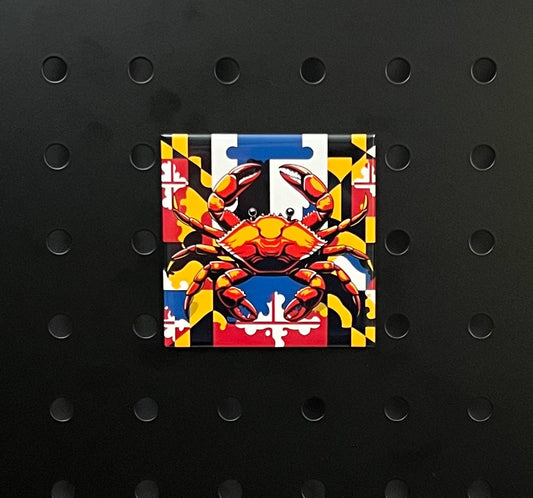 🦀 Maryland Flag with Red Crab Magnet