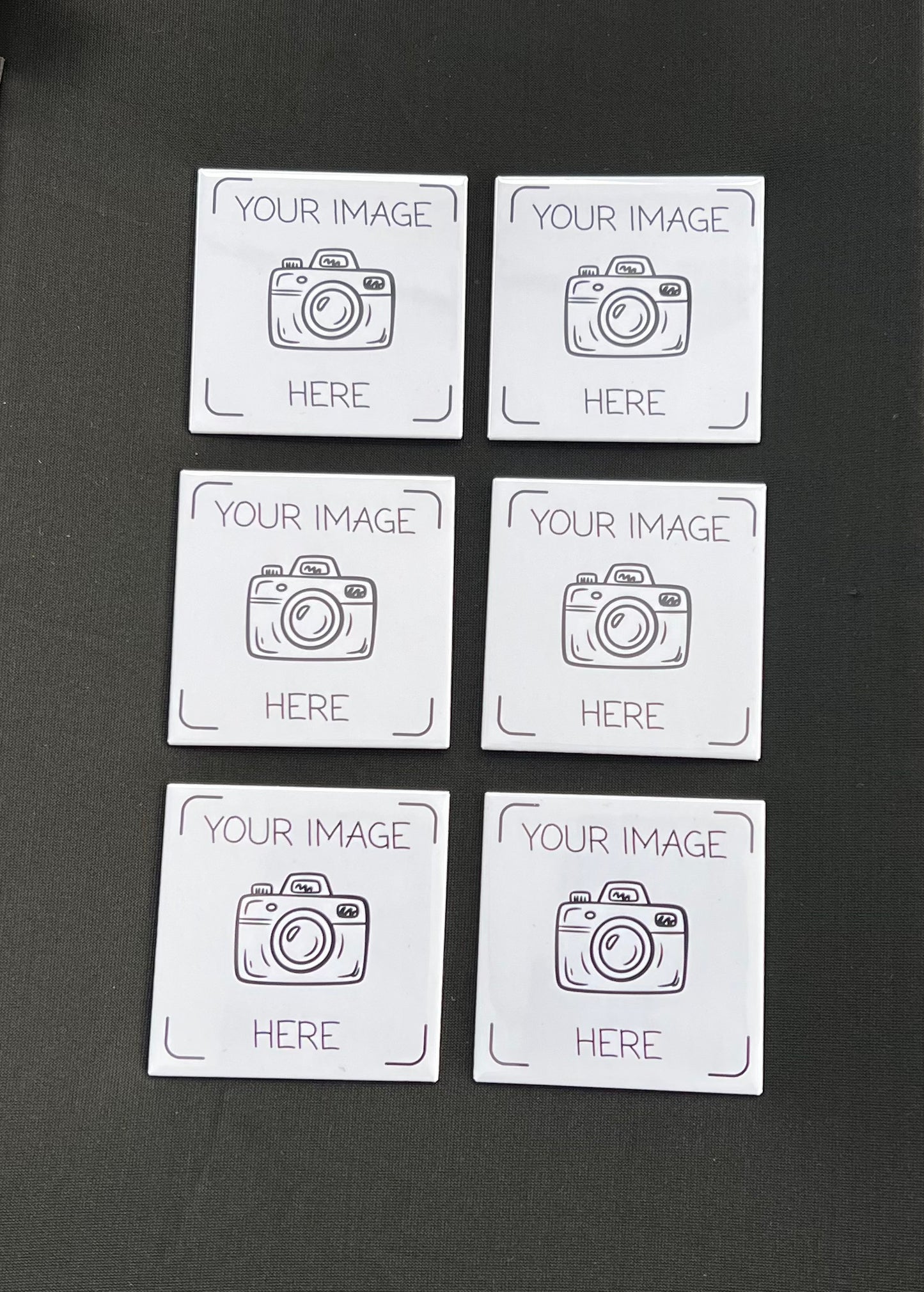 Set of 6 Custom 2.5"x2.5" Square Photo Magnets