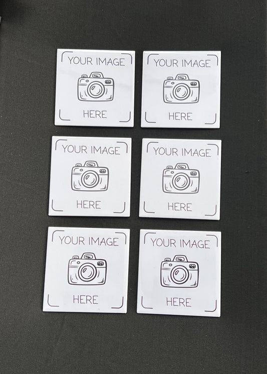 Set of 6 Custom 2.5"x2.5" Square Photo Magnets