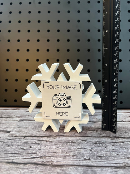 ✨ Snowflake Wooden Magnet Stand (White)